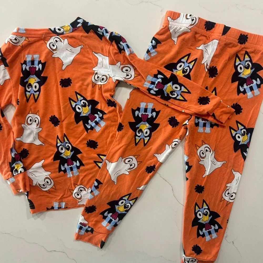 Bluey Halloween Orange Pajama Set - Super Soft! 3T